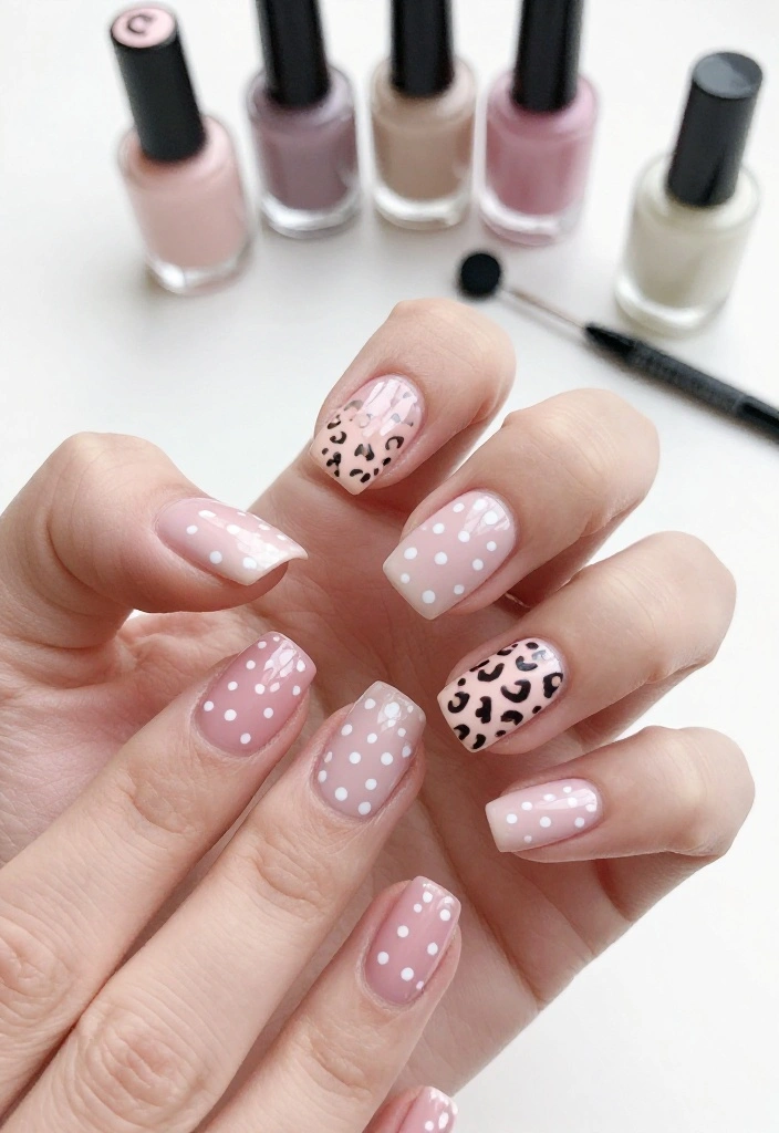 14 Cute Animal Print Nails with Polka Dots That Will Make You Smile! - 1. Soft Pastel Leopard Print 1