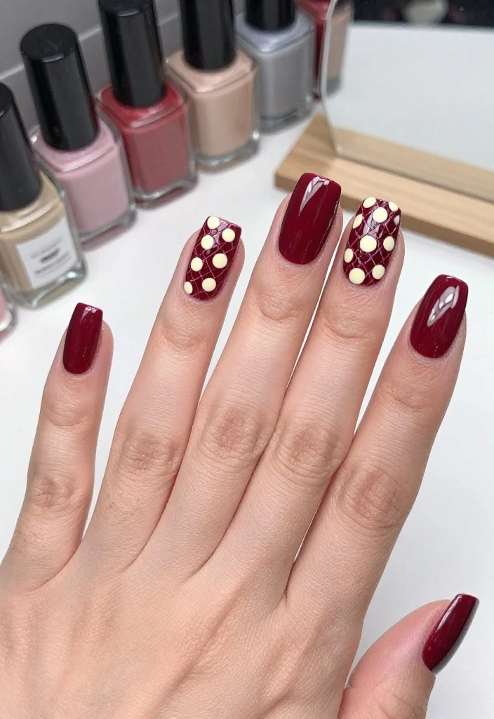14 Cute Animal Print Nails with Polka Dots That Will Make You Smile! - 8. Bold Burgundy Snake Skin 1