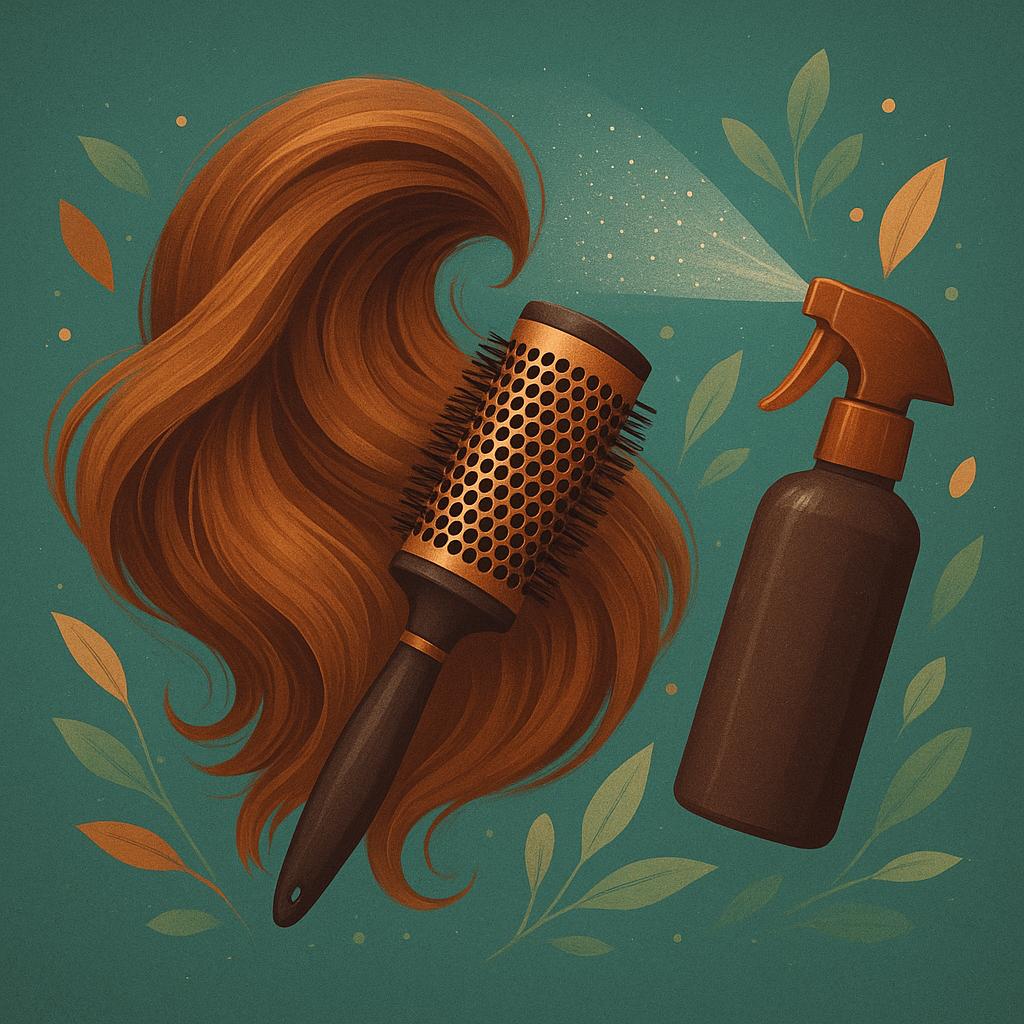 The Five Minute Blowout Using a Round Brush and Heat Protectant Spray
