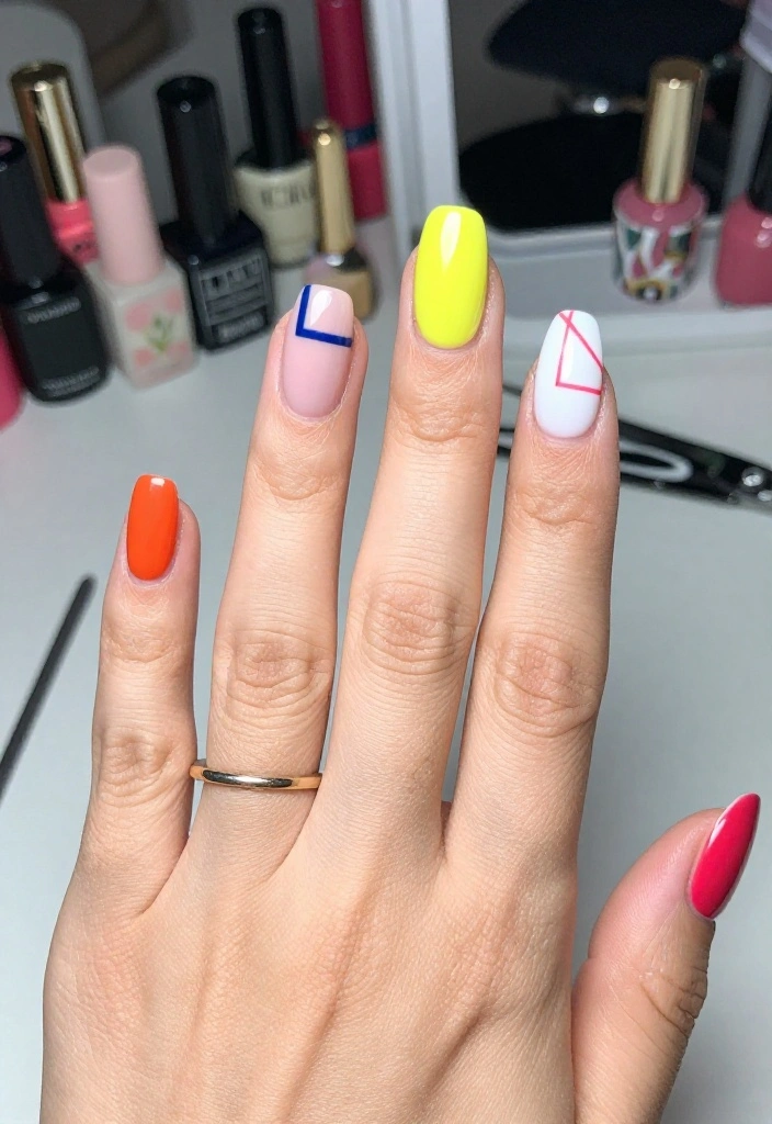 12 Jaw-Dropping Micro French Tips Styles That Will Make Your Nails Pop! - 2. Geometric Micro French Styles 1