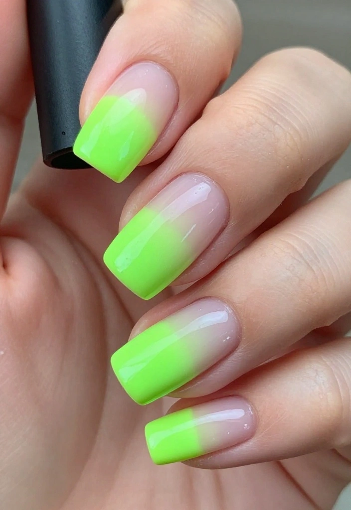 12 Jaw-Dropping Micro French Tips Styles That Will Make Your Nails Pop! - 4. Neon Micro French Tips 1