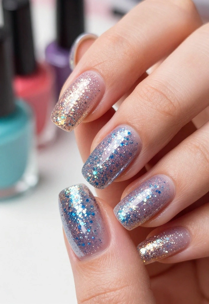 12 Jaw-Dropping Micro French Tips Styles That Will Make Your Nails Pop! - 7. Glitter Micro French Tips 1