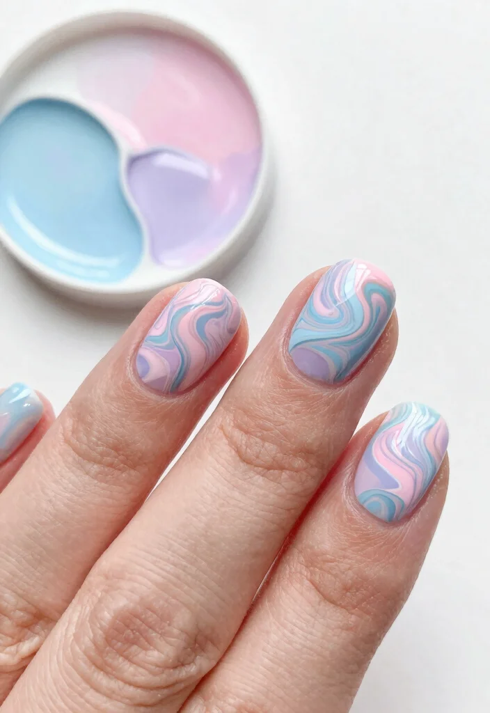 15 Pastel Nail Designs That Will Make Your Summer Shine (You Won't Believe #8!) - 10. Pastel Marble Effect 1