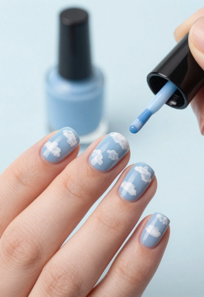 15 Pastel Nail Designs That Will Make Your Summer Shine (You Won't Believe #8!) - 12. Cloudy Sky Accents 1