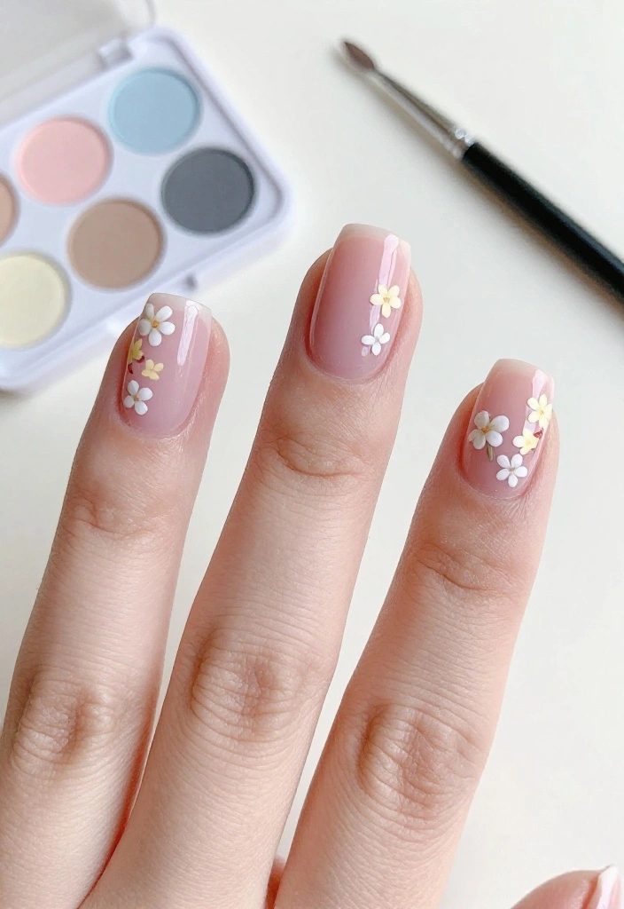 15 Pastel Nail Designs That Will Make Your Summer Shine (You Won't Believe #8!) - 6. Delicate Floral Accents 1