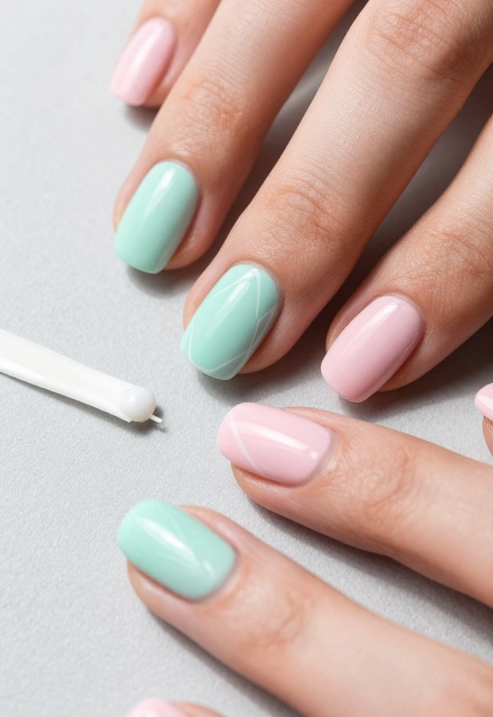 15 Pastel Nail Designs That Will Make Your Summer Shine (You Won't Believe #8!) - 7. Minimalist Geometric Designs 1