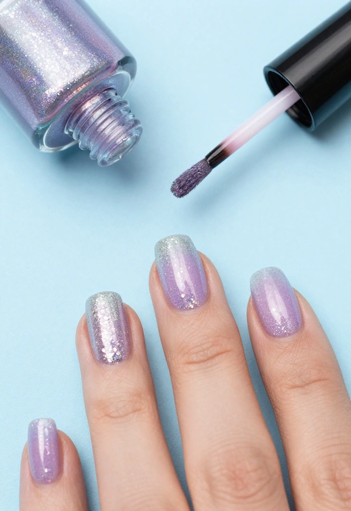 15 Pastel Nail Designs That Will Make Your Summer Shine (You Won't Believe #8!) - 8. Glittery Pastel Gradient 1