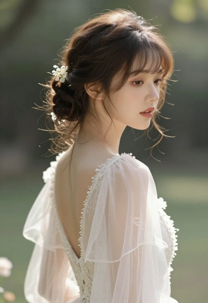 18 Boho Wedding Hairstyles That Will Make You Feel Like a Goddess (Don't Miss #6!) 18 Boho Wedding Hairstyles That Will Make You Feel Like a Goddess (Don't Miss #6!) - 17. Soft Pinned Updo with Bangs 1