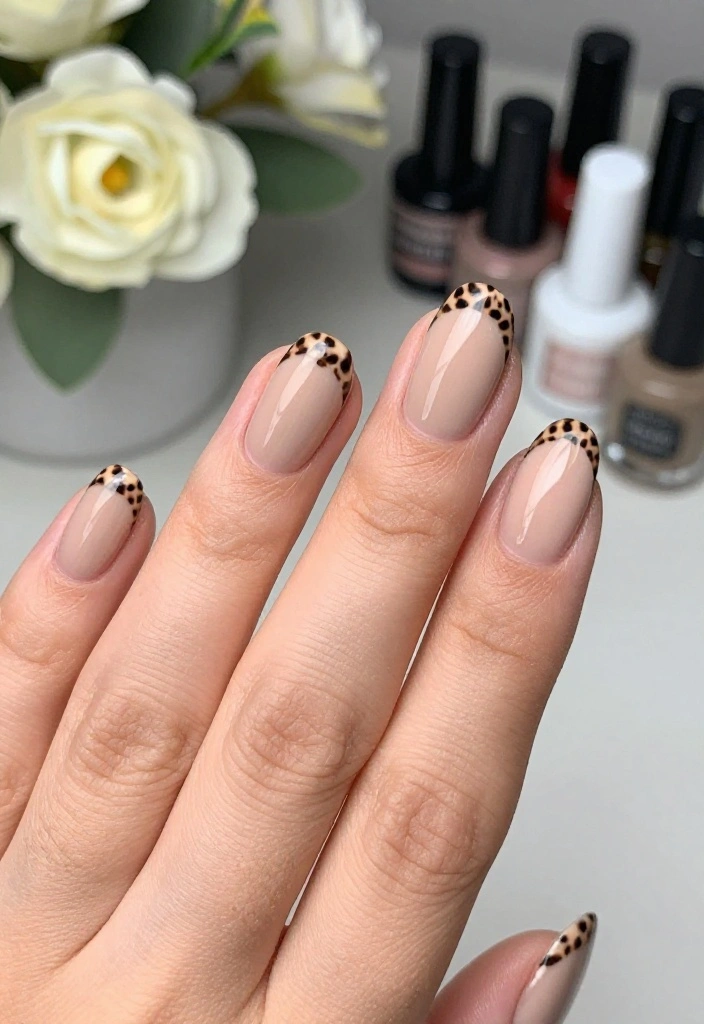 18 Stunning Nail Designs with Subtle Animal Prints & Polka Dots You Must Try! - 1. Elegant Leopard Print Tips 1
