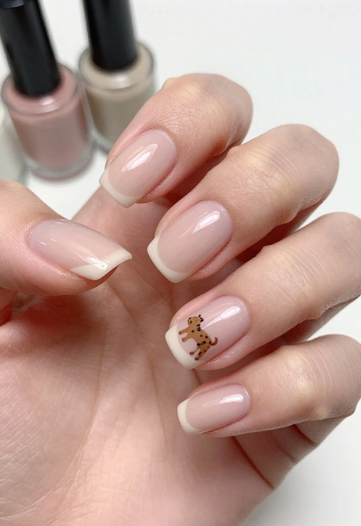 18 Stunning Nail Designs with Subtle Animal Prints & Polka Dots You Must Try! - 13. Minimalist Animal Patterns 1