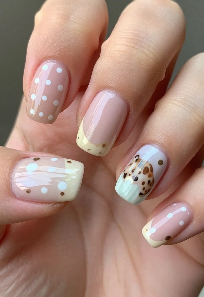 18 Stunning Nail Designs with Subtle Animal Prints & Polka Dots You Must Try! - 15. Vintage Polka Dots with Animal Accents 1