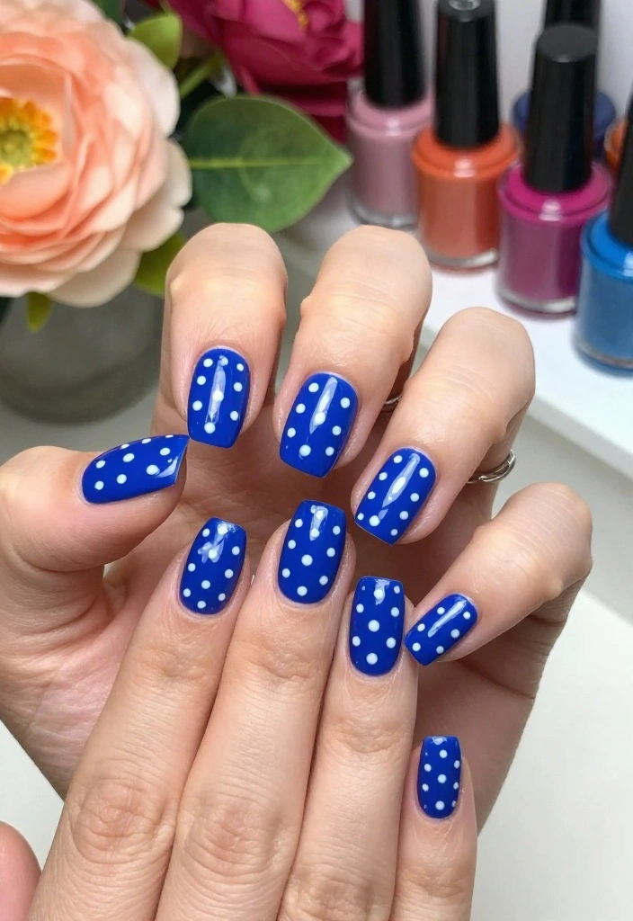 18 Stunning Nail Designs with Subtle Animal Prints & Polka Dots You Must Try! - 8. Classic Polka Dot Manicure 1