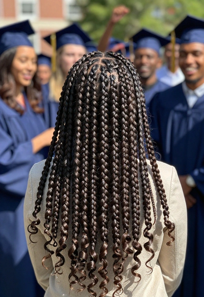 18 Trendy Braided Hairstyles for Graduation That Will Turn Heads (Check Out #5!) - 11. Knotless Braids 1