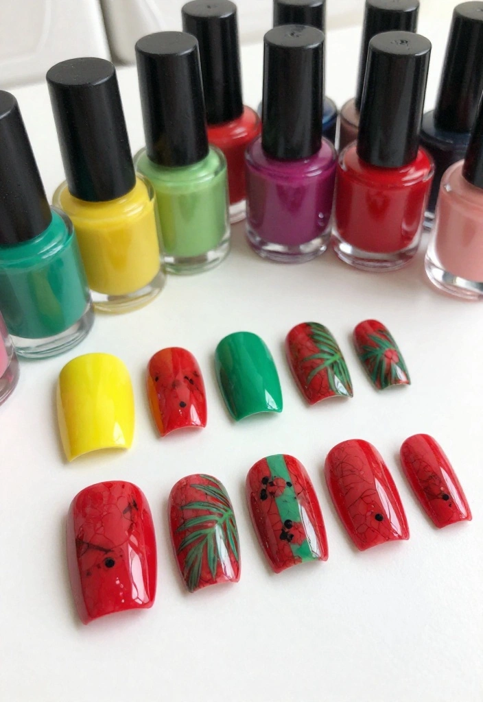 19 Red Marble Nail Trends You’ll Wish You Knew Sooner! 19 Red Marble Nail Trends You’ll Wish You Knew Sooner! - 10. Tropical Red Marble Vibes 1