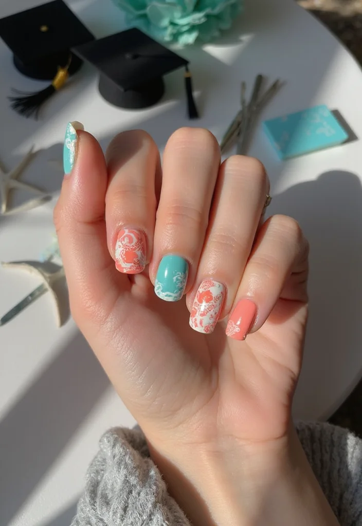 25 Stunning Graduation Nail Ideas That'll Make You the Star of the Ceremony! - 18. Sea-inspired Nails 1