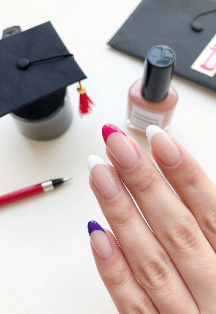 25 Stunning Graduation Nail Ideas That'll Make You the Star of the Ceremony! - 2. Classic French with a Twist 1