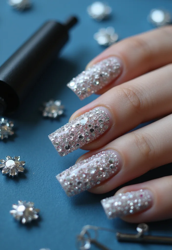 25 Stunning Graduation Nail Ideas That'll Make You the Star of the Ceremony! - 22. Dazzling Rhinestones 1