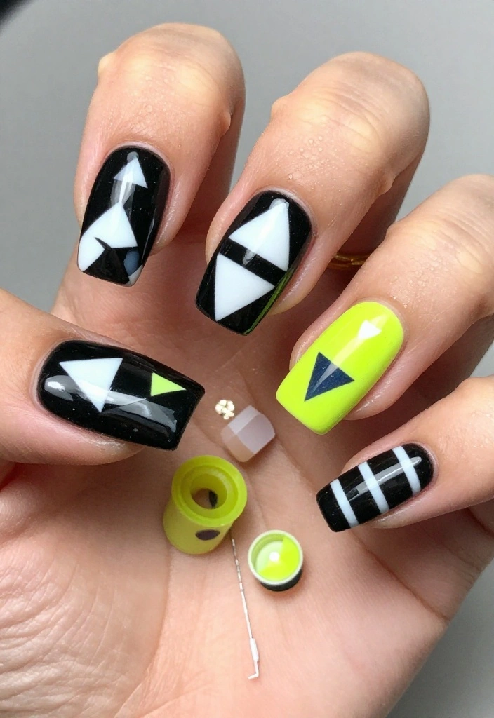 25 Stunning Graduation Nail Ideas That'll Make You the Star of the Ceremony! - 7. Bold Geometric Patterns 1