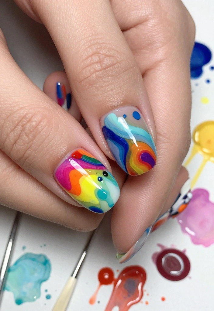 25 Stunning Summer Nail Ideas That'll Make You Want to Show Off Your Hands! 25 Stunning Summer Nail Ideas That'll Make You Want to Show Off Your Hands! - 10. Abstract Art 1