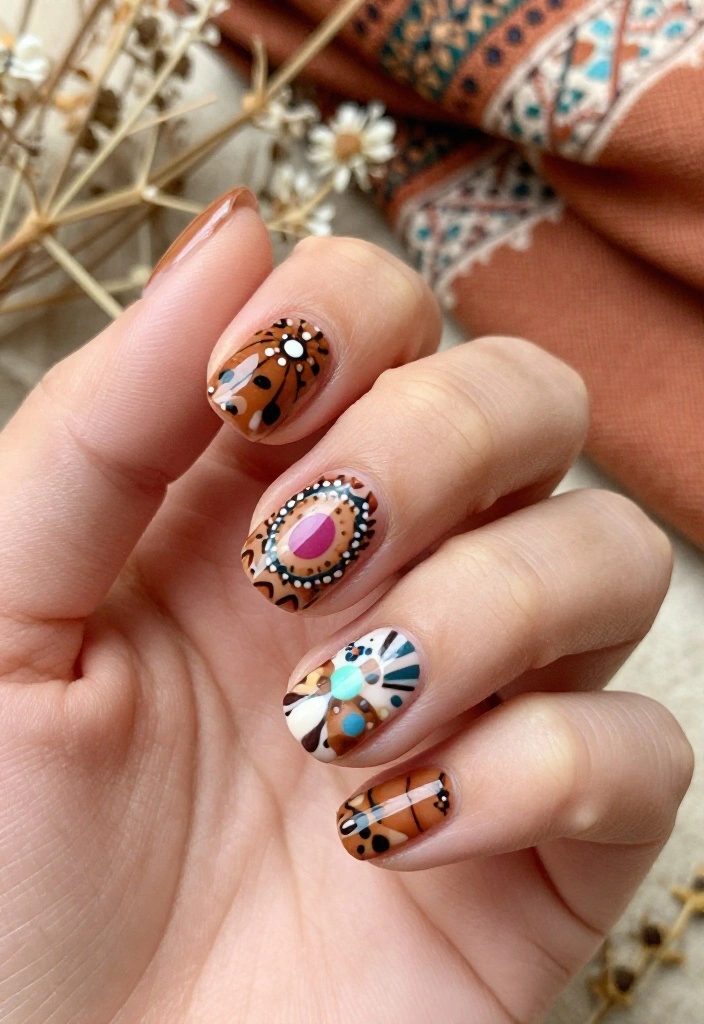 25 Stunning Summer Nail Ideas That'll Make You Want to Show Off Your Hands! 25 Stunning Summer Nail Ideas That'll Make You Want to Show Off Your Hands! - 15. Bohemian Vibes 1