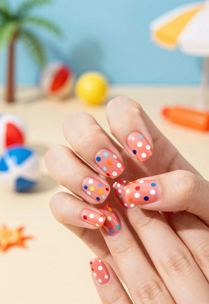25 Stunning Summer Nail Ideas That'll Make You Want to Show Off Your Hands! 25 Stunning Summer Nail Ideas That'll Make You Want to Show Off Your Hands! - 6. Polka Dot Perfection 1