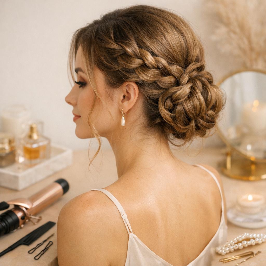 how to do a braided updo for beginners