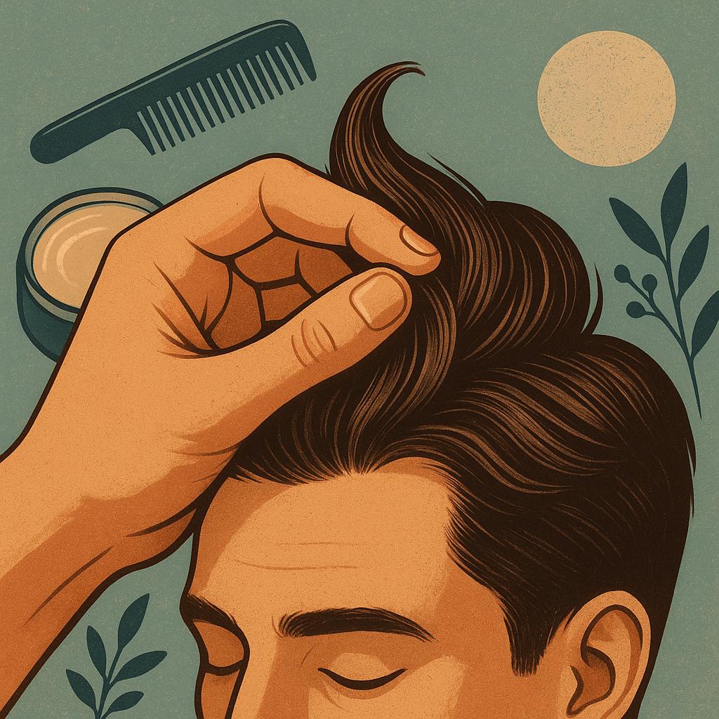 Tame Stubborn Cowlicks with Pomade and Strategic Finger Styling