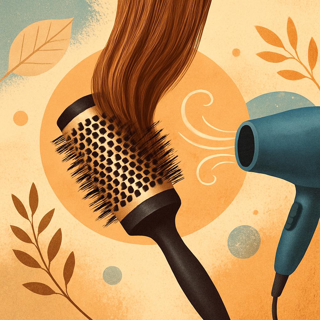 Use a Round Brush to Lift Hair at the Roots While Blow Drying