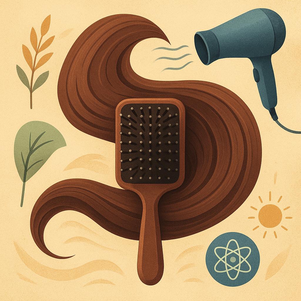 Create the Perfect Base by Blow Drying Hair Straight Using a Paddle Brush