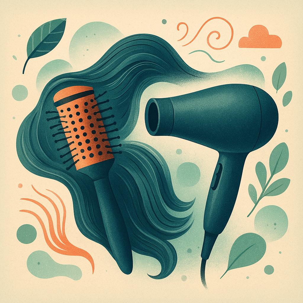 how to style hair with layers Use a Round Brush and Blow Dryer to Enhance Natural Volume Between Layers