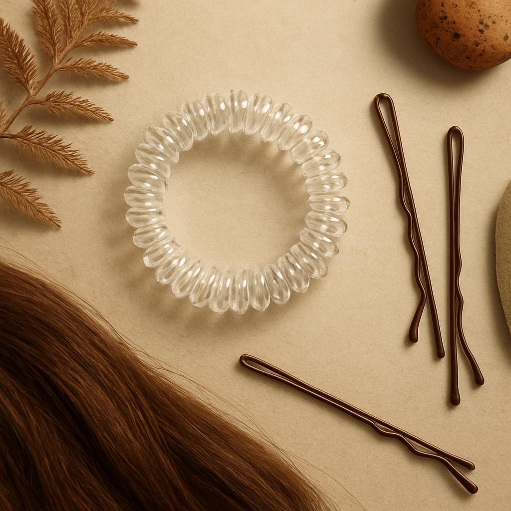 Use Clear Elastic Bands and Bobby Pins That Match Your Hair Color