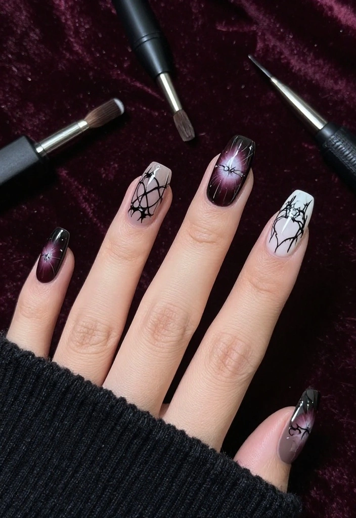 15 Creative Gothic Nail Art Inspirations to Transform Your Look This Season! 15 Creative Gothic Nail Art Inspirations to Transform Your Look This Season! - 13. Gothic Fairytale 1