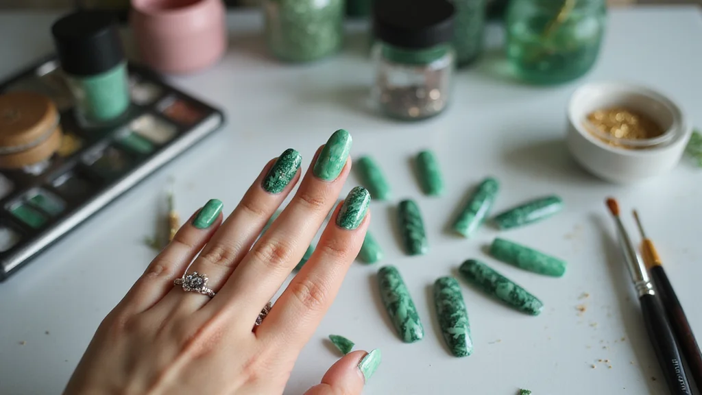 15 Eye-Catching Green Marble Nail Designs You Need to Try Right Now! - TheGlamGoss