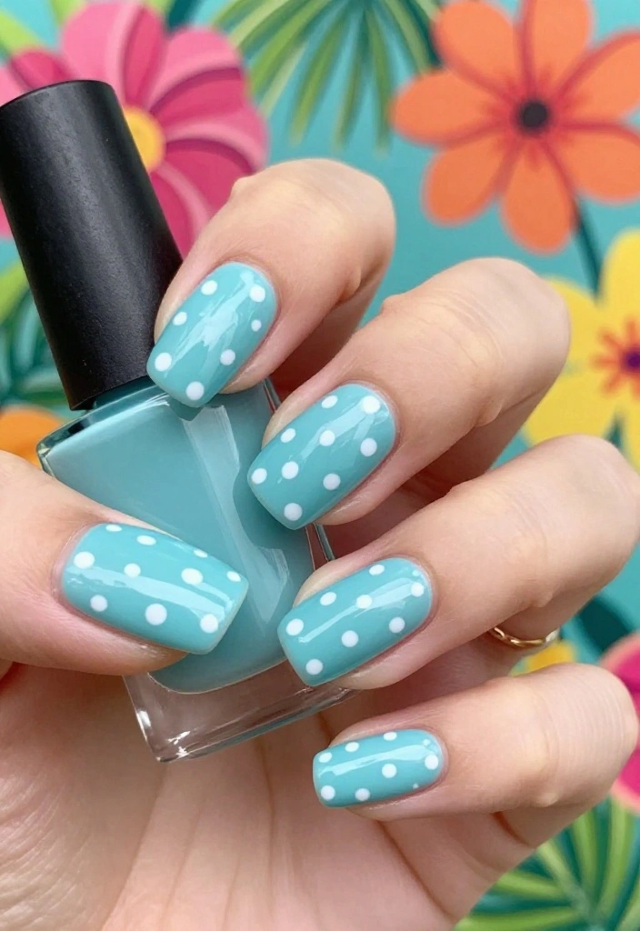 17 Tropical Nail Ideas That'll Transport You to Paradise (Number #9 Is a Must-See!) 17 Tropical Nail Ideas That'll Transport You to Paradise (Number #9 Is a Must-See!) - 16. Simple Tropical Dots 1