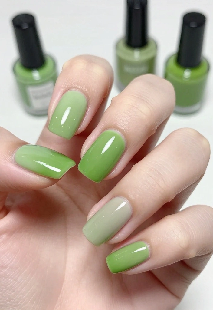 18 Bold Matcha Green Nail Ideas That Will Turn Heads Everywhere You Go! - 10. Matcha Negative Space Design 1