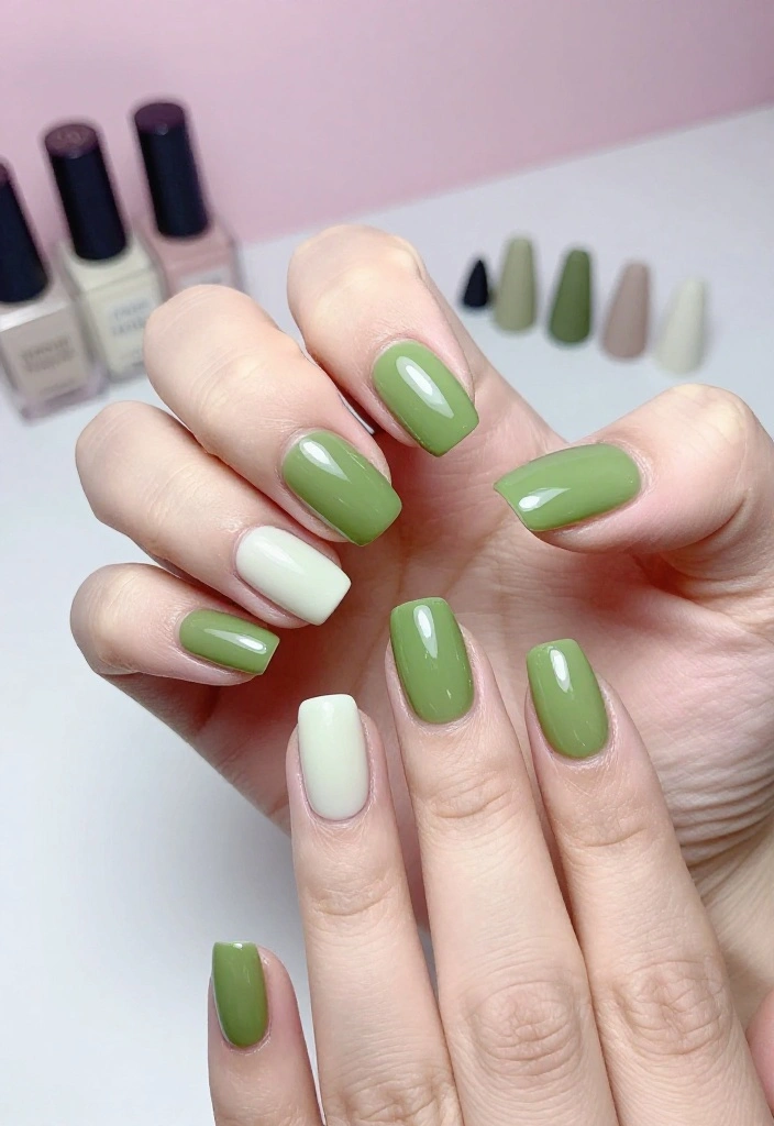 18 Bold Matcha Green Nail Ideas That Will Turn Heads Everywhere You Go! - 7. Matcha French Tip Twist 1