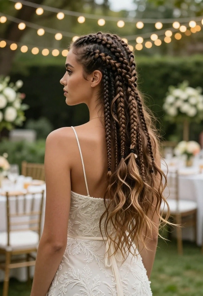 18 Chic Braided Cornrow Styles Perfect for Your Next Big Event! 18 Chic Braided Cornrow Styles Perfect for Your Next Big Event! - 6. Half-Up Half-Down Cornrows 1