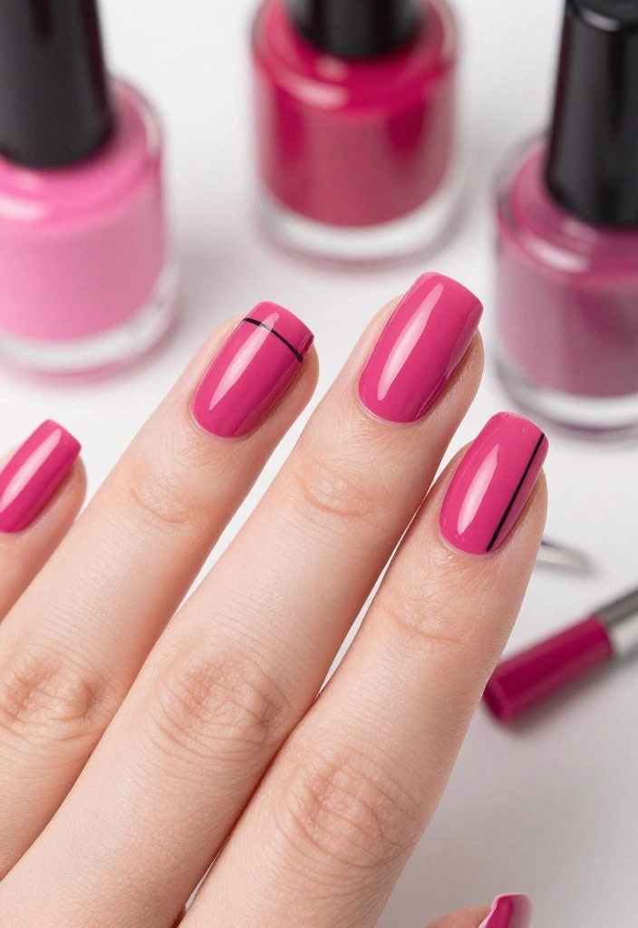18 Fabulous Fuchsia Nail Designs with Black Accents (You’ll Be Obsessed with #9!) 18 Fabulous Fuchsia Nail Designs with Black Accents (You’ll Be Obsessed with #9!) - 11. Fuchsia Glazed Nail Design 1