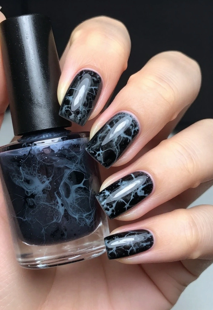 18 Fabulous Fuchsia Nail Designs with Black Accents (You’ll Be Obsessed with #9!) 18 Fabulous Fuchsia Nail Designs with Black Accents (You’ll Be Obsessed with #9!) - 9. Fuchsia with Black Marble Accents 1