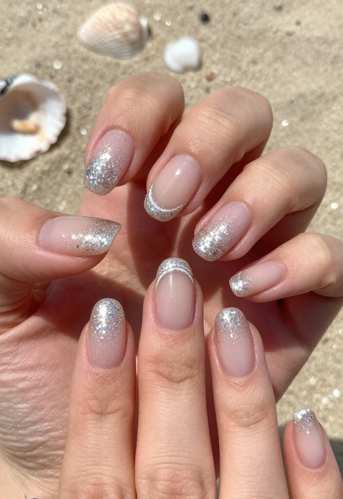 20 Vibrant Summer Nails That'll Have You Ready for the Beach in No Time! - 20. Glitter French Tips 1
