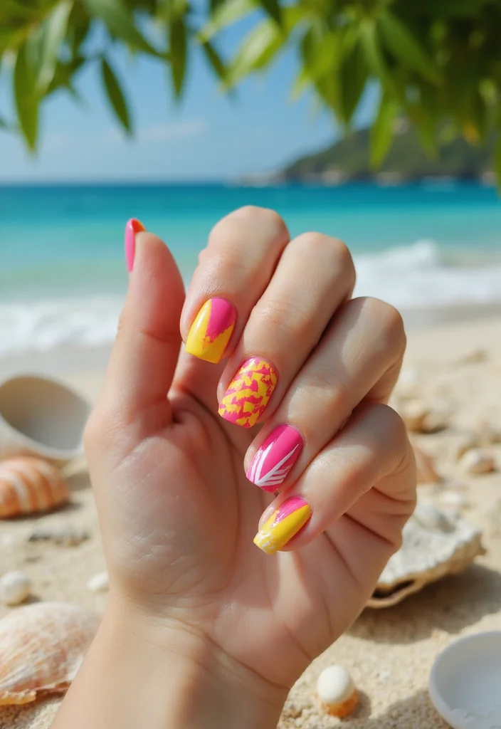 20 Vibrant Summer Nails That'll Have You Ready for the Beach in No Time! - 9. Color Blocking 1