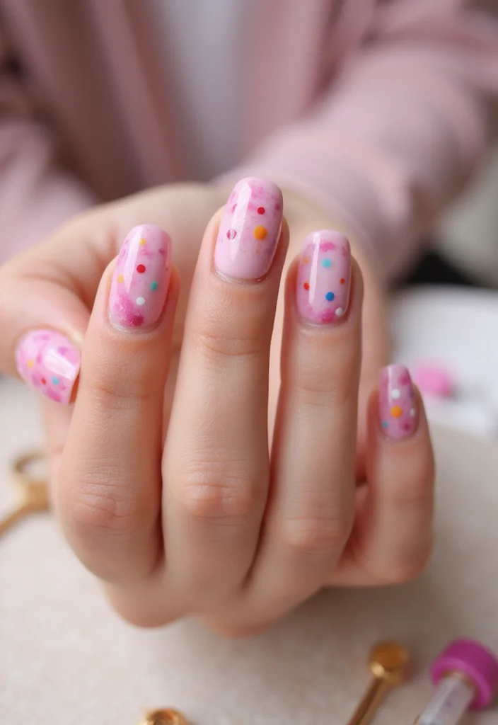 21 Trendy Pink Marble Nail Ideas That Everyone Will Be Talking About! 21 Trendy Pink Marble Nail Ideas That Everyone Will Be Talking About! - 10. Pink Marble with Dots 1