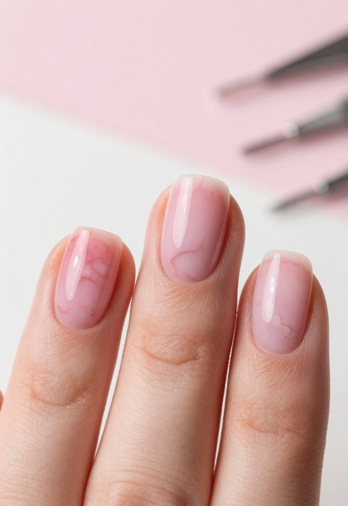 21 Trendy Pink Marble Nail Ideas That Everyone Will Be Talking About! 21 Trendy Pink Marble Nail Ideas That Everyone Will Be Talking About! - 17. Pink Marble with Faded Tips 1