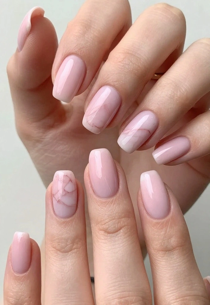21 Trendy Pink Marble Nail Ideas That Everyone Will Be Talking About! 21 Trendy Pink Marble Nail Ideas That Everyone Will Be Talking About! - 9. Minimalistic Pink Marble 1