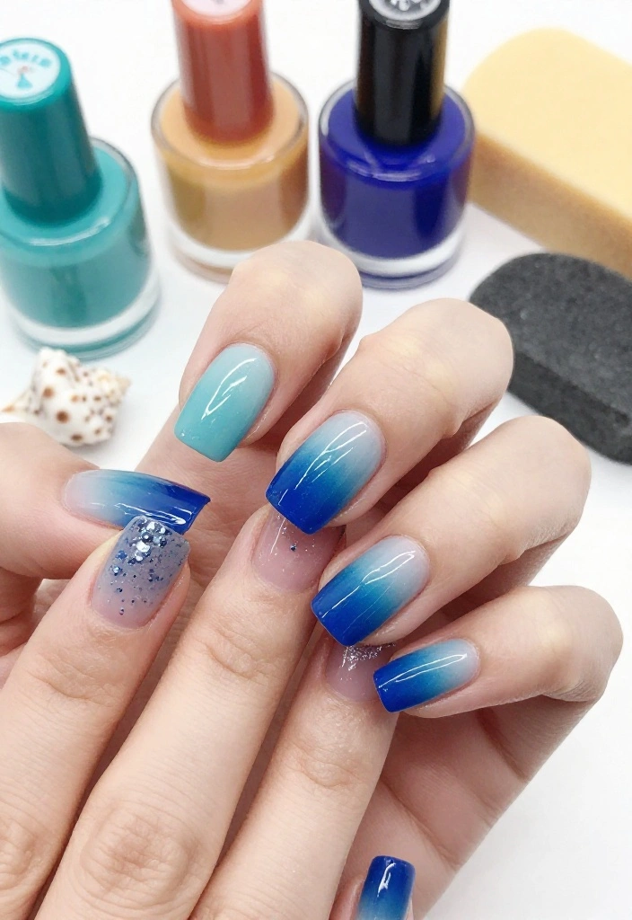 22 Nail Art Ideas for Summer That Will Make You Feel Like You’re on Vacation! (#3 Will Blow Your Mind!) 22 Nail Art Ideas for Summer That Will Make You Feel Like You’re on Vacation! (#3 Will Blow Your Mind!) - 1. Ocean Wave Ombre 1