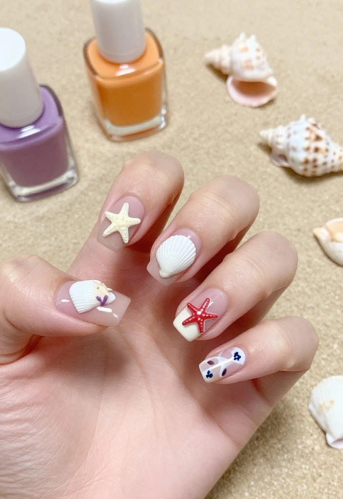 22 Nail Art Ideas for Summer That Will Make You Feel Like You’re on Vacation! (#3 Will Blow Your Mind!) 22 Nail Art Ideas for Summer That Will Make You Feel Like You’re on Vacation! (#3 Will Blow Your Mind!) - 5. Seashells and Starfish 1