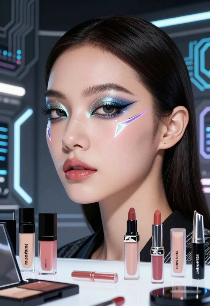 12 Fandom Eye Makeup Ideas That'll Make You the Star of Every Convention! - 11. Futuristic Flash: Sci-Fi Vision 1
