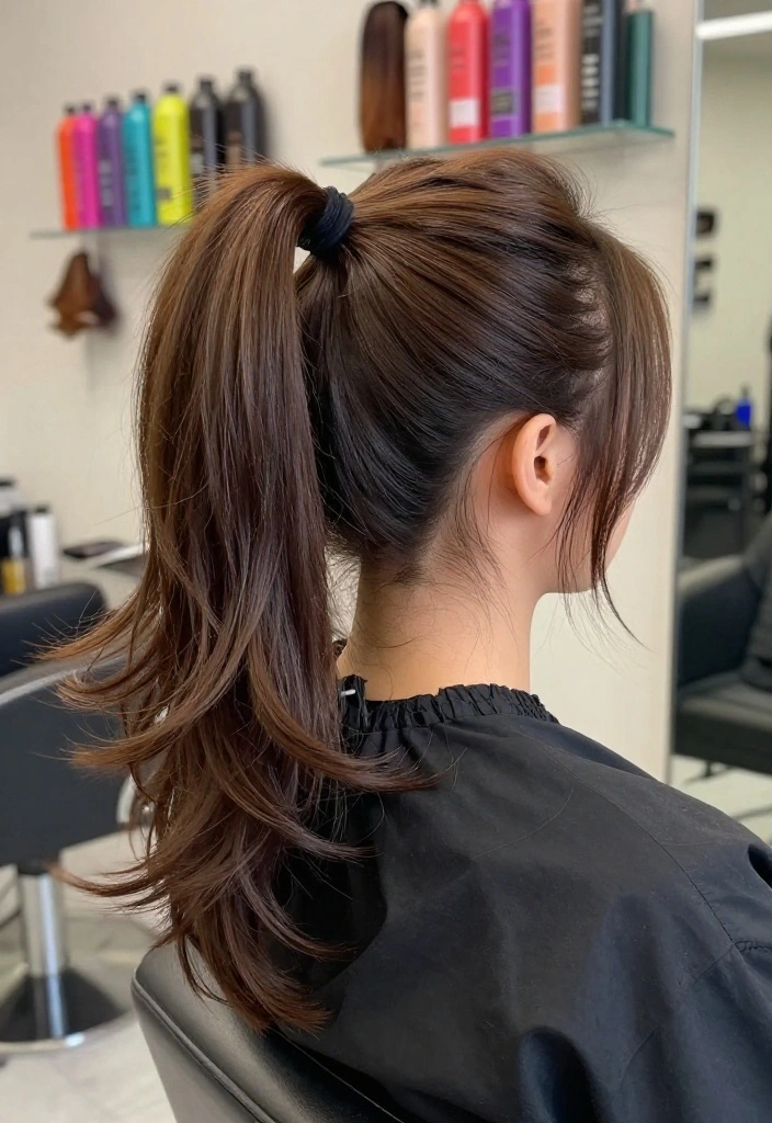 15 Butterfly Layered Haircut Ideas That'll Make You Want to Book an Appointment Right Now! - 14. Layered Ponytail with Butterfly Flair 1
