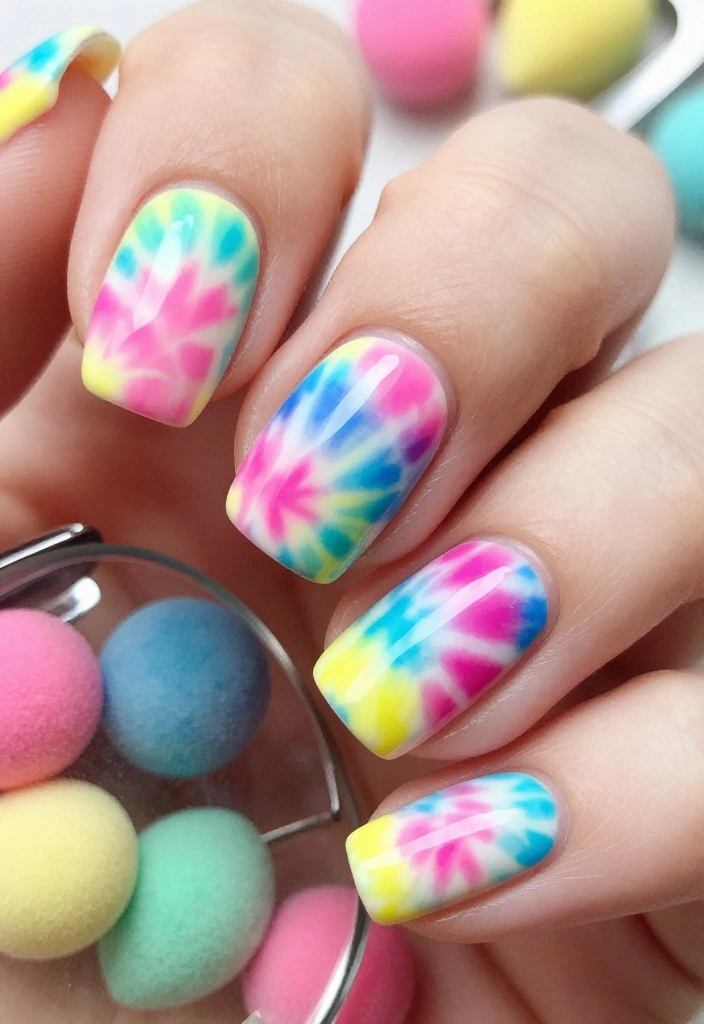 15 Stunning Almond Nail Shape Ideas You Won't Believe Are So Easy! - 11. Tie-Dye Craze 1