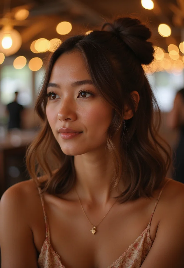 16 Celebrity Bun Hairstyles You Need to Try for Your Next Event (Glam Alert!) - 13. The Half-Up Bun 1